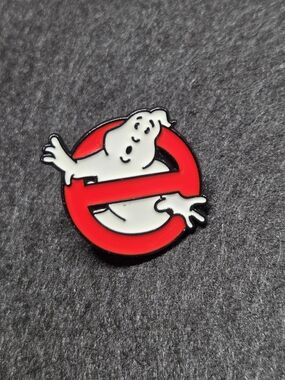 **Ghostbusters Enamel Pin - White & Red Logo**